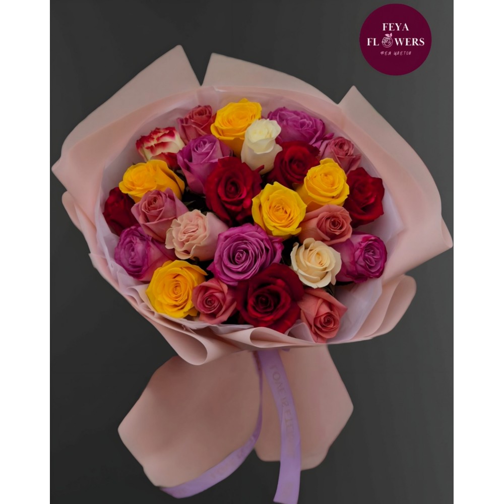 25 микс раушан гүл шоғы